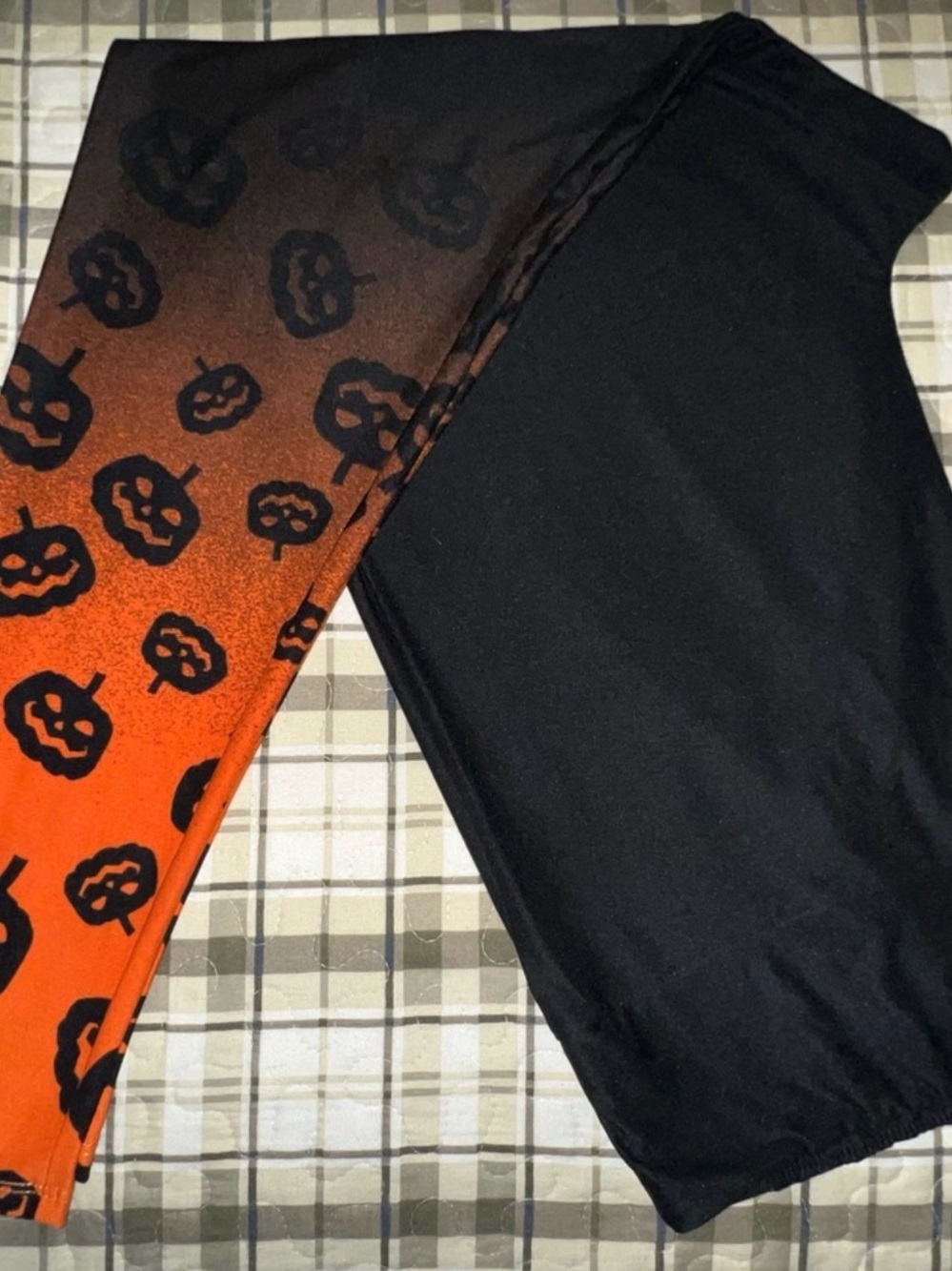TC2 Halloween Pumpkin Print Leggings - Orange and Black